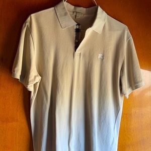 Tan Burberry Brit signature pique polo